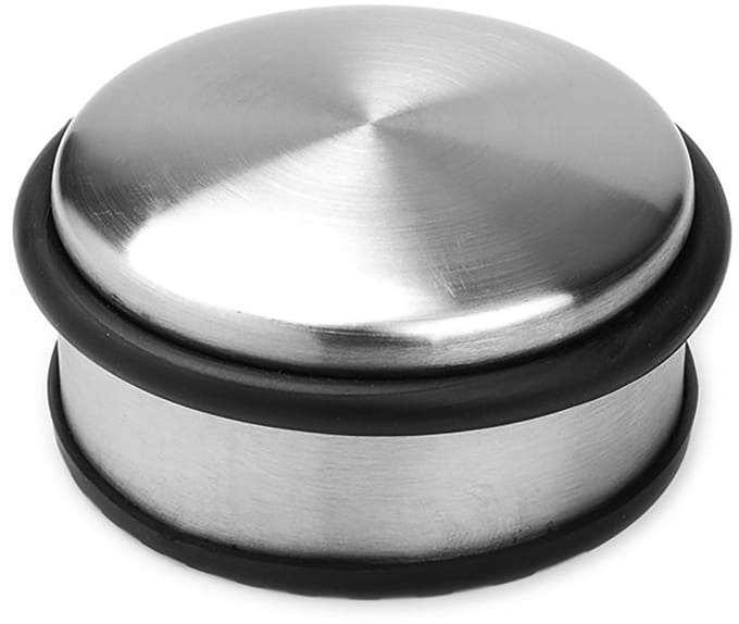 Eenvoudige deurstopper (11 cm diameter, 6 cm hoog, rubber en metaal)