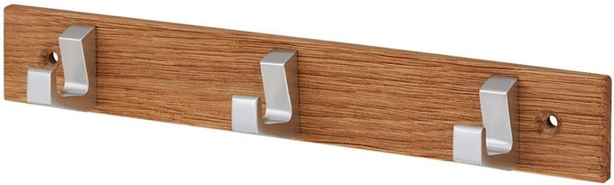 Hermeta HANDDOEKREK 3-HAAKS HOUT - ALUMINIUM (0653-36E)