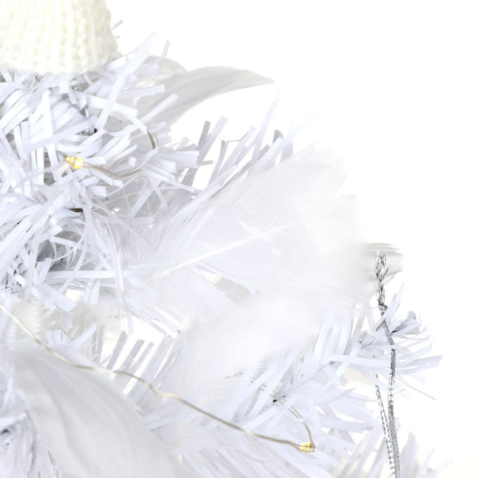 Veer Kerstboom met Lichtsnoer Kunstmatige Kerstboom Decoratie Gesimuleerde Desktop white