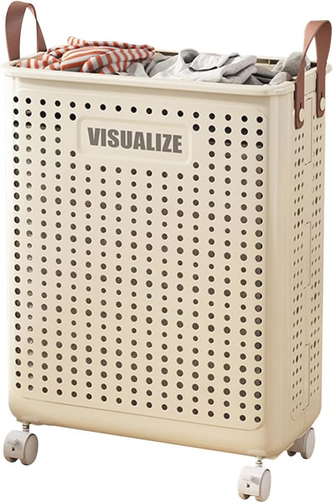 Draaibare Wasmand met Wielen - Multifunctionele Opbergcontainer voor Speelgoed en Kleding