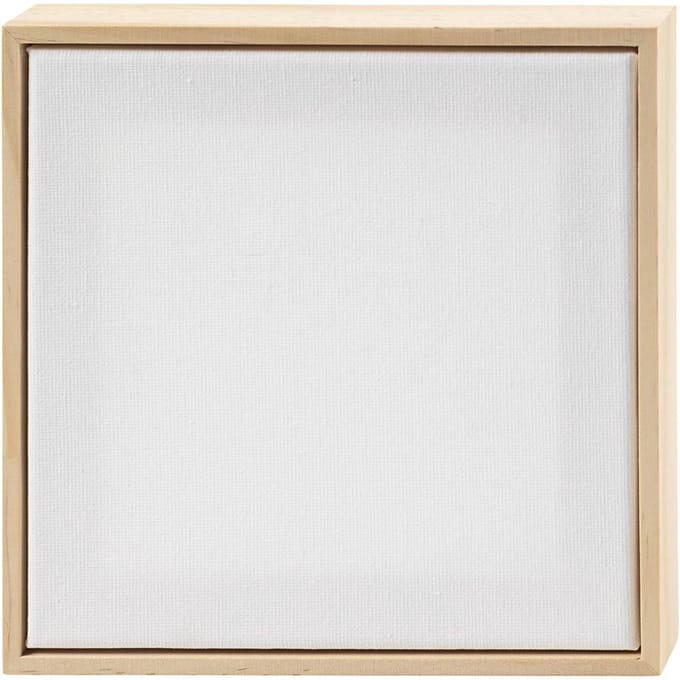 Creativ Company canvas schilderdoek set met lijst 15,8x15,8 cm wit 10 stuks.