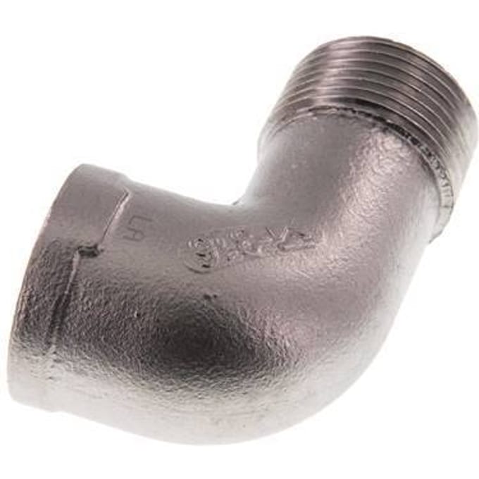 Rp 1'' x R 1'' F/M RVS L-Fitting 90graden 10 Bar
