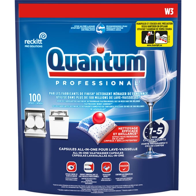 Vaatwastabletten Quantum Pro All-in-one 100 caps