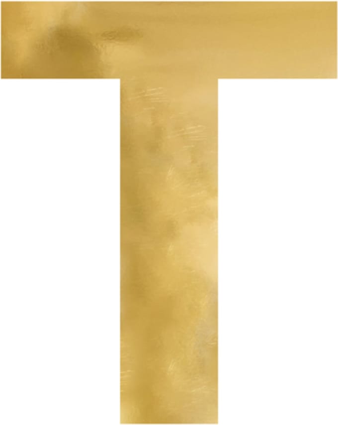 Partydeco - Spiegel Letter T Goud - 48 x 61 cm