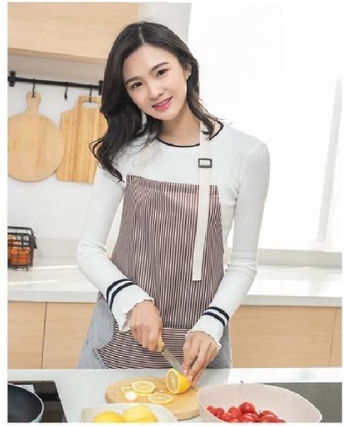 Keukenschorten - Schort met handdoek - Apron - 70 x 72cm - Bruin