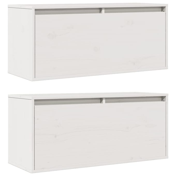 vidaXL - Wandkasten - 2 - st - 80x30x35 - cm - massief - grenenhout - wit