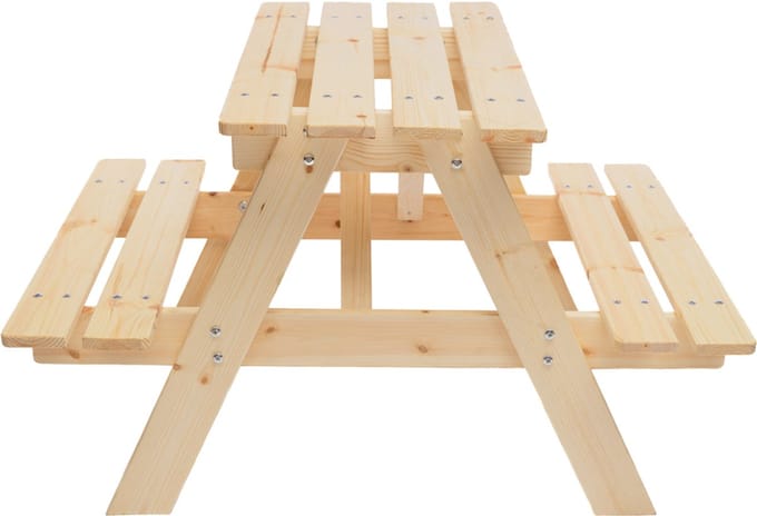 Timbela M012-1 - Kinder Picknicktafel - 81x60xH50 cm - Picknickbank - Onbehandeld