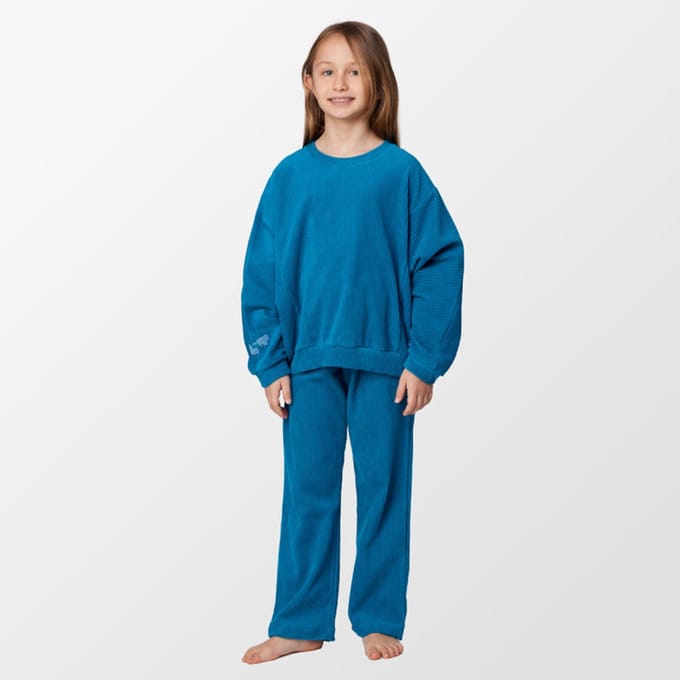 Woody, Pyjama - Groenblauw Velours - 8 jaar
