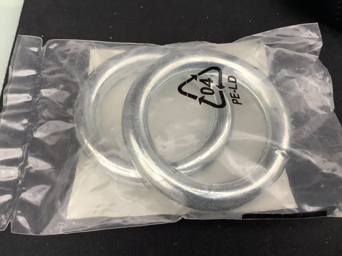 gelaste ring. schommelring. 9mm. dik x 40mm. breed. 2 stuks. Lux-tools.