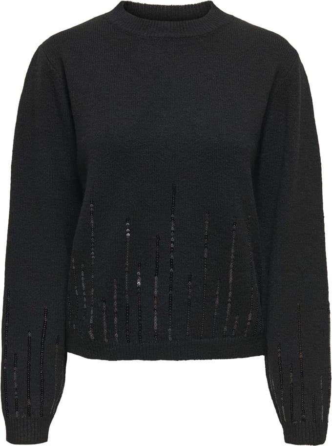 Jacqueline de Yong Trui Jdymadison Life L/s On Sequin Pull 15355470 Black/dtm Sequins Dames Maat - XXL