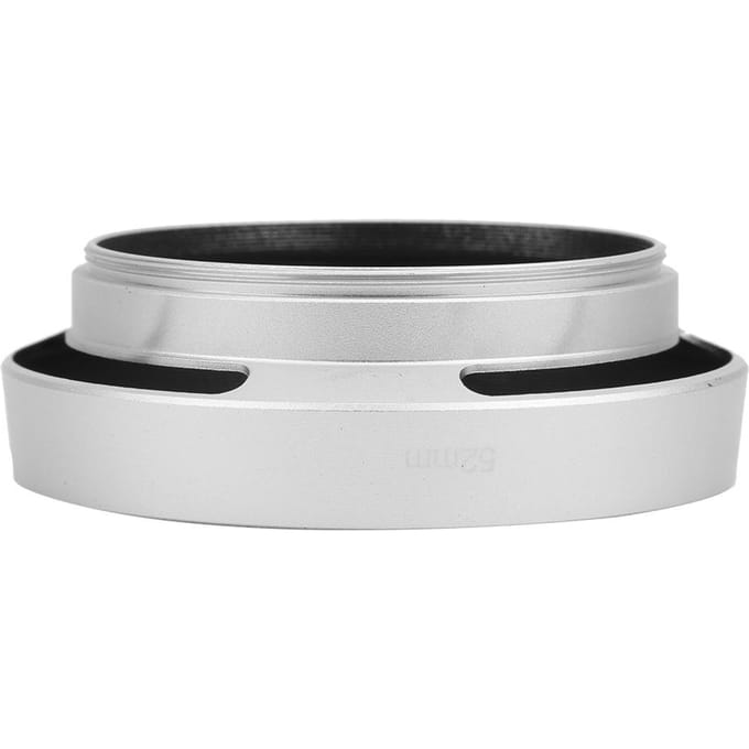 Universele Aluminiumlegering Draagbare Holle Camera Schuin Objectiefkap Zonnekap Zilver52mm white
