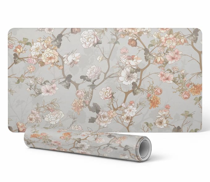 Antislip gamingmuismat met bloemenmotief 120x60 cm