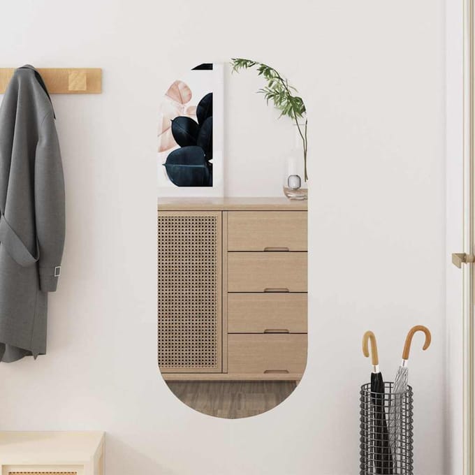 vidaXL - Wandspiegel - 30x70 - cm - ovaal - glas