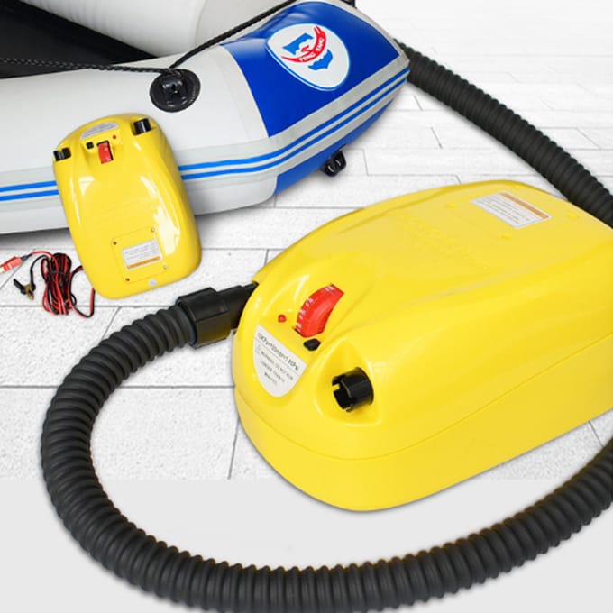 12V Draagbare Elektrische Hogedrukluchtpomp voor Opblaasbare Kano's Boten Vlotten Kajaks yellow