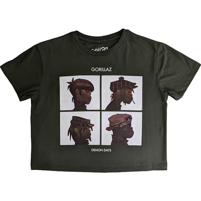 Gorillaz Dames/Dames Demon Days Crop Top M groen