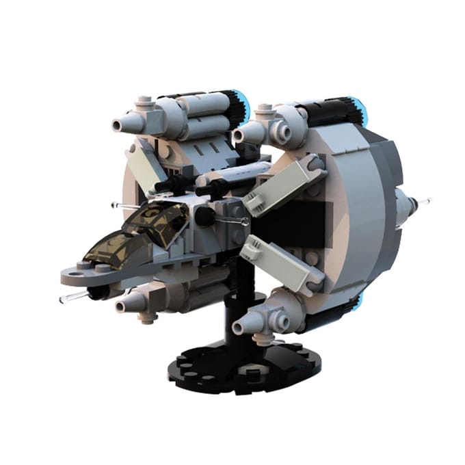 Gobricks MOC Microscale Gunstar uit The Last Starfighter Vechter Ruimteschip Bouwsteen Leren-Gerichte Speelgoed Ideaal Als Cadeau gray