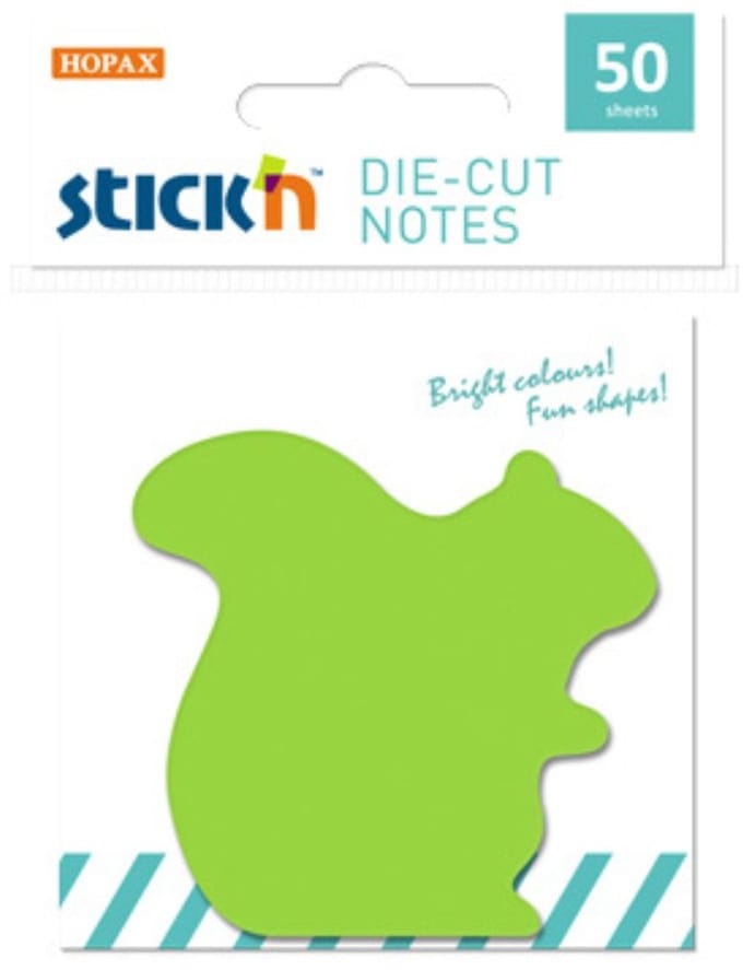Stick'n Sticky Eekhoorn Notes - 60 x 62mm - Groen - 50 Memoblaadjes