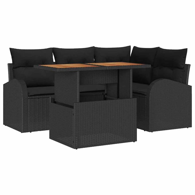 vidaXL - Tuinbank - Set - 5 - st - Zwart