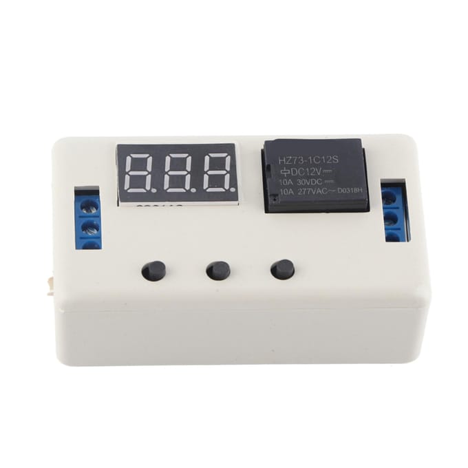 Module de commutation de commande d'automatisation à relais temporisé réglable à affichage LED 12 V