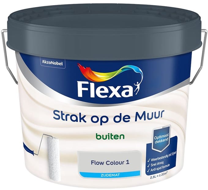 Flexa - Strak Op De Muur Buiten Zijdemat - Flow Colour 1 - Mengverf - 2,5 L