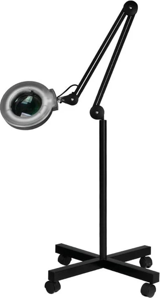 Loeplamp met rolstatief - zwart