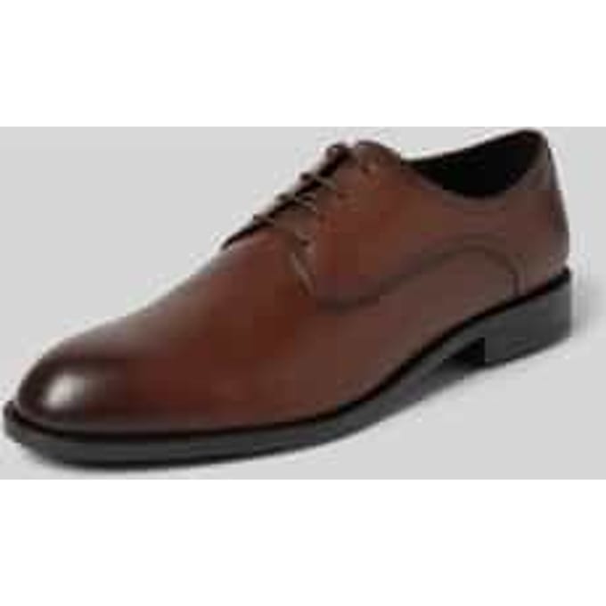 Leren derbyschoenen met labeldetails, model 'Tayil'
