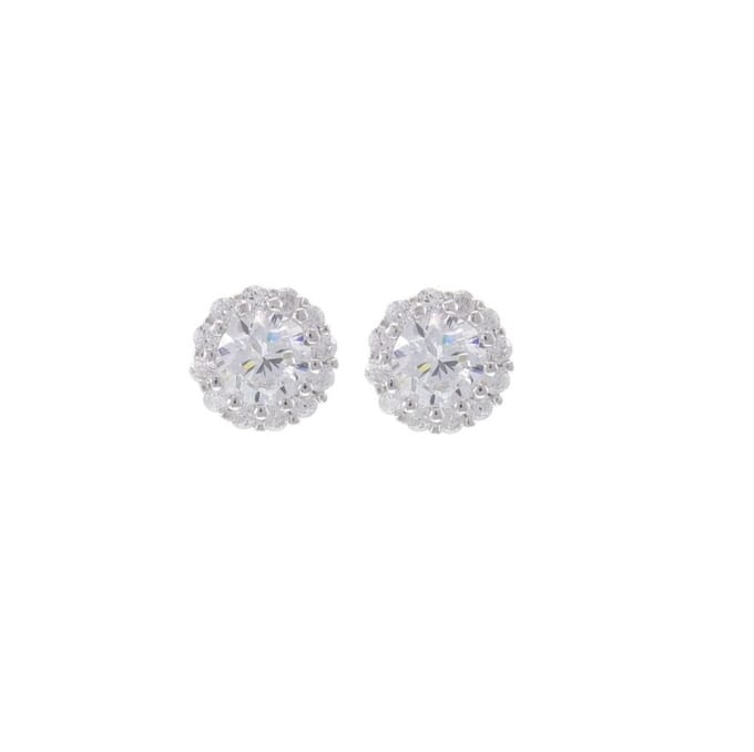 Behave - Oorknoppen dames - zilverkleur kristalrond - moderne sparkle