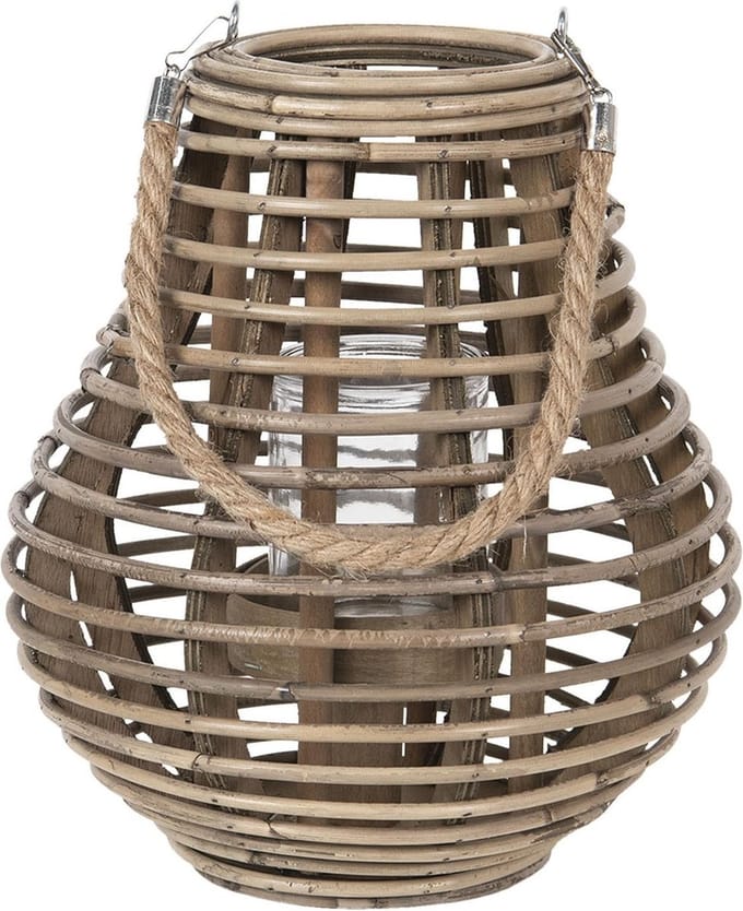Clayre & Eef Windlicht Ø 26x28 cm Bruin Hout