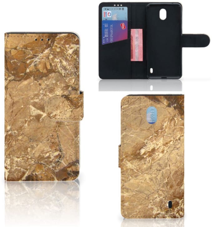 Nokia 1 Plus Bookcase Marmer Creme