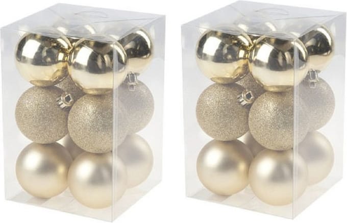 Cosy & Trendy Kerstballen - 24x - 6 cm - goudkleurig - - Mat/glans - Onbreekbare plastic