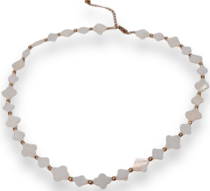 Dames Ketting - Wit - Design - Roestvrijstaal (RVS) - 45CM