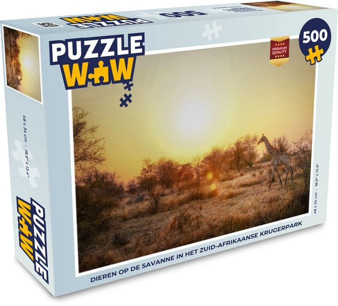 Puzzel Dieren op de savanne in het Zuid-Afrikaanse Krugerpark - Legpuzzel - Puzzel 500 stukjes
