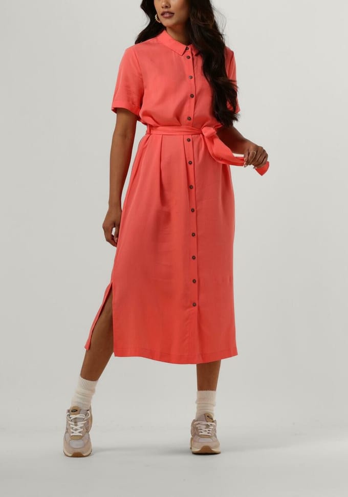 Object Objtilda Isabella S/s Dress Jurken Dames - Kleedje - Rok - Jurk - Koraal - Maat 36