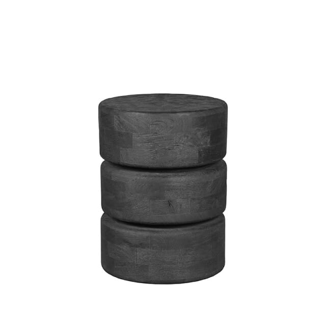 LABEL51 Milly Bijzettafel - Zwart - Hout - 35 cm - Rond