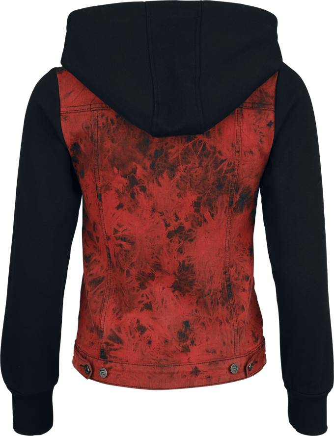 R.E.D. Rock-Engineered Design Rode jas met sweatmouwen en capuchon - Dames - M