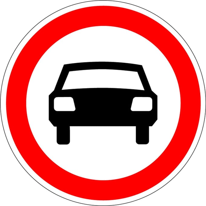 Geslotenverklaring auto's sticker, C6 150 mm