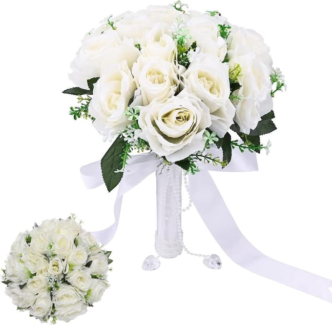 Handgemaakt Kunstbloemen Bruidsboeket Rozen voor Bruiloft en Feest