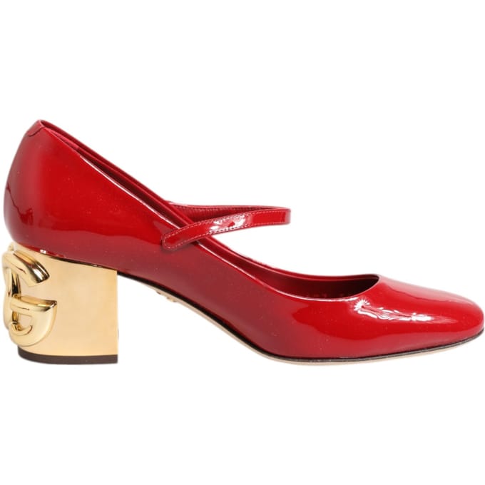 Dolce & Gabbana Rode Leren DG Logo Hakken Sandalen Schoenen