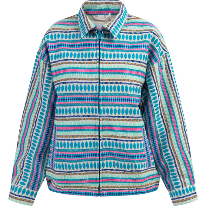 IZIA Oversized bomberjack Dames Veelkleurig blauw