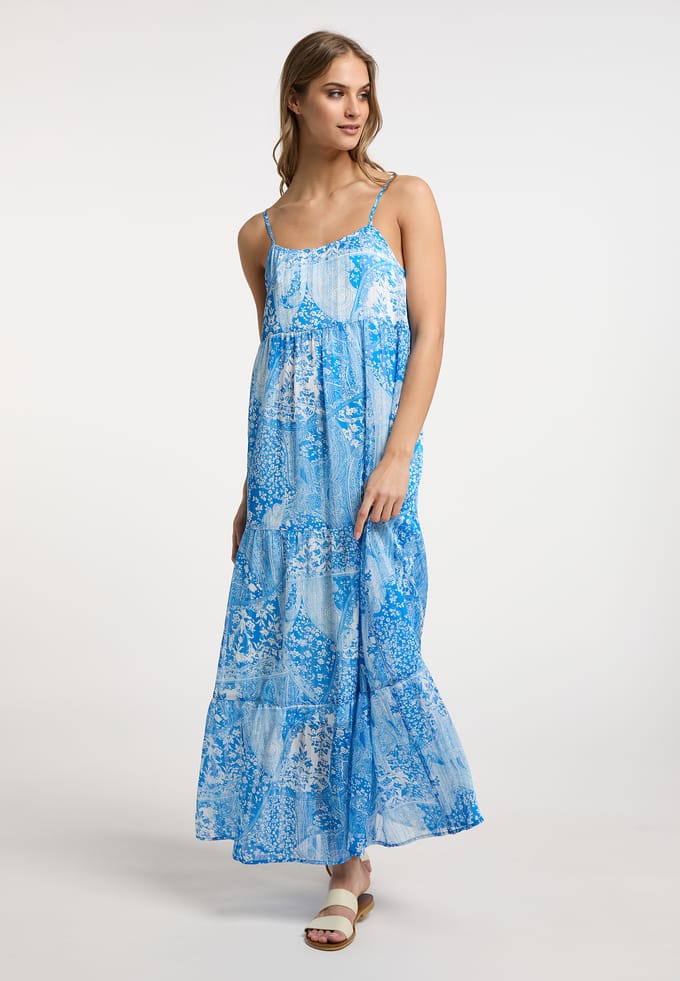 IZIA Maxi jurk Dames blauw wit