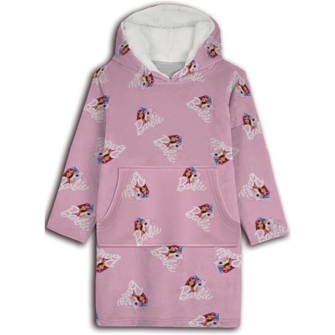 Barbie Hoodie Fleece deken, Pink - Kind - One Size