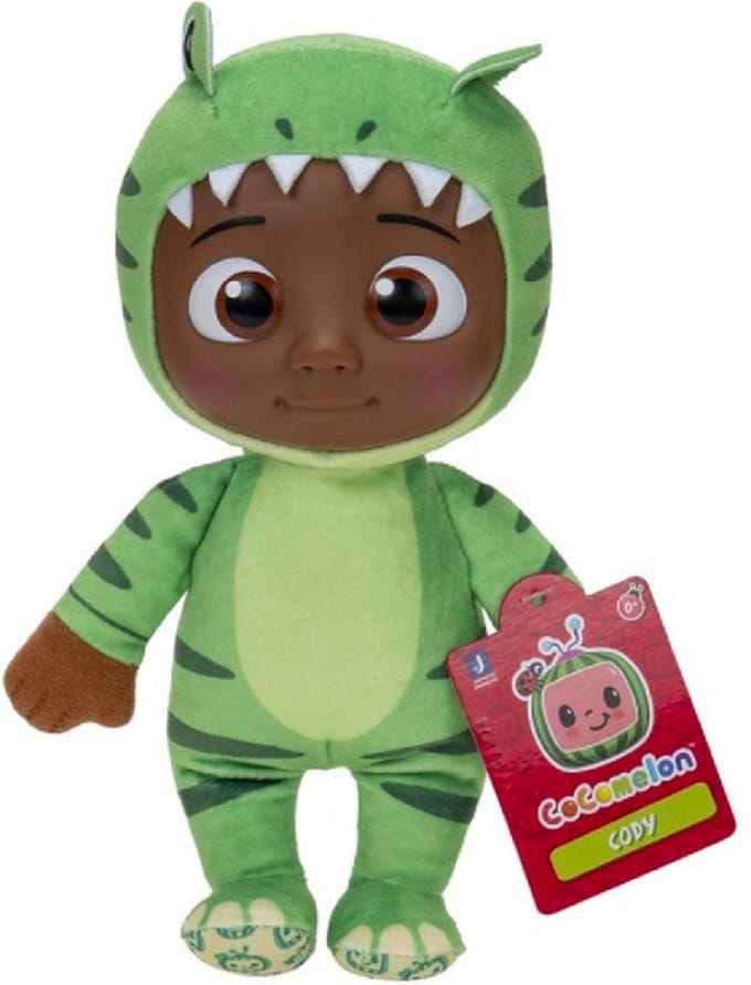 Cocomelon Dino Cody knuffel - 20 cm - Pluche met kunststof hoofd