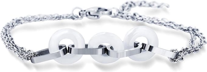 Montebello Armband Uma White - 316L Staal - Keramiek - ∅10mm - 20cm