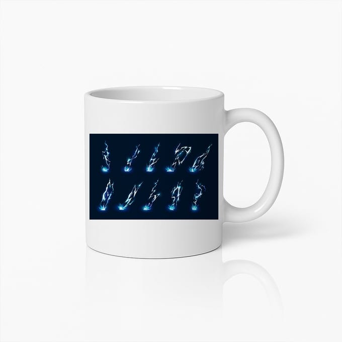 Elektrisch Blauwe Bliksem Design Mok – Dynamische Energie Koffiebeker