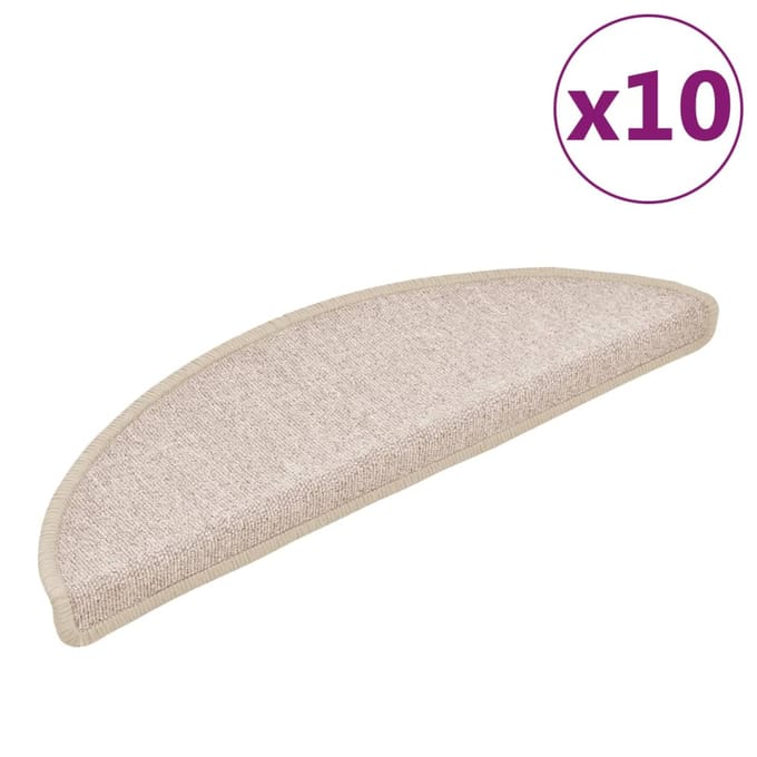 vidaXL - Trapmatten - 10 - st - 56 - x - 17 - x - 3 - cm - Non-Slip - Taupe