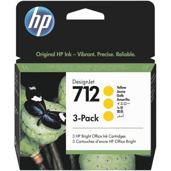 HP 712 3-pack geel (Origineel Hoge Capaciteit)