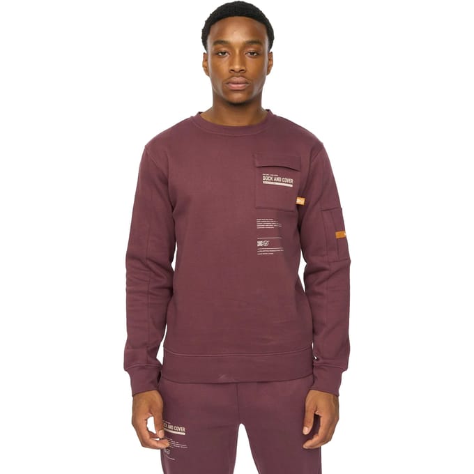 Duck and Cover Heren Applewood Sweatshirt (Raisin)
