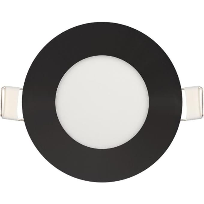 3w Led Paneel - Rond -Zwart - InbouwSpot - 2700K - Warm Wit