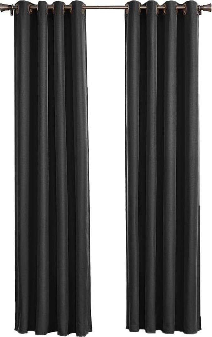 Larson - Luxe effen blackout gordijn - met ringen - 1.5m x 2.5m - Zwart
