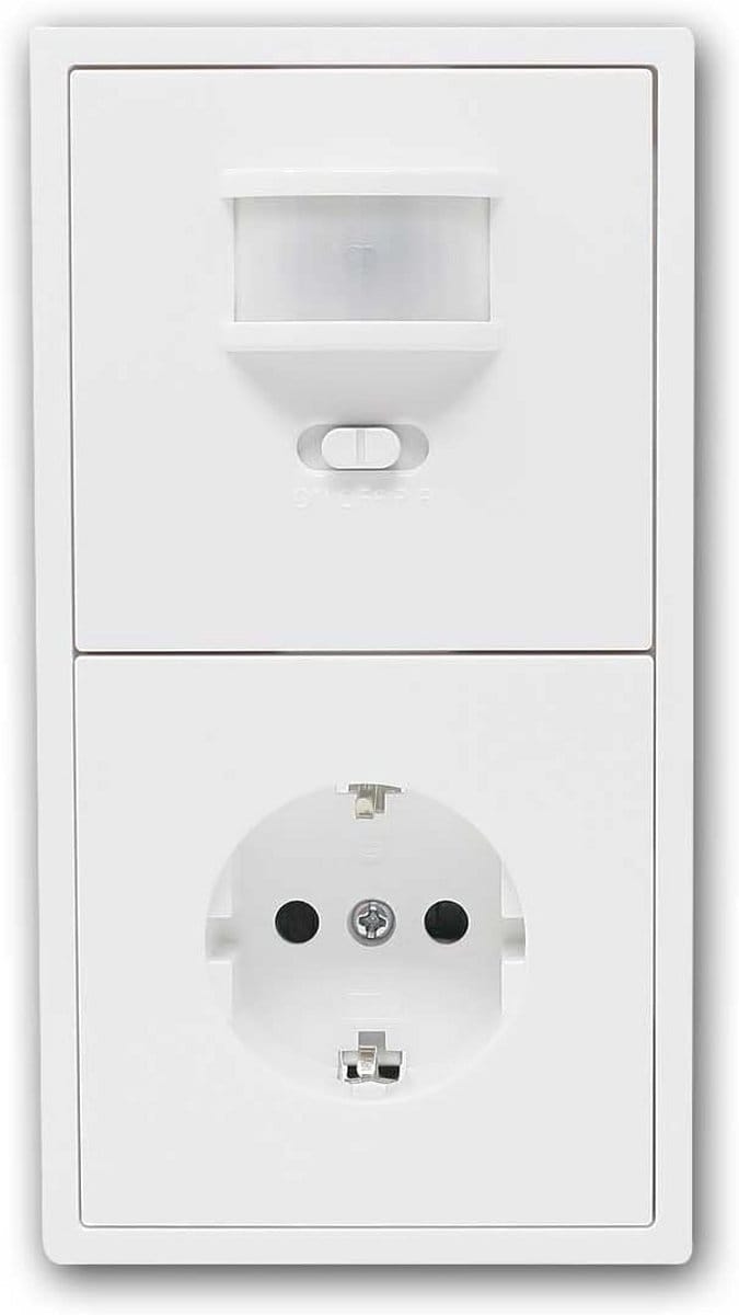 Draadloze Bewegingsmelder met Stopcontact, Wit, Inbouw, LED Geschikt